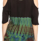 Sakkas Luz Womens Cold Shoulder Bohemian Ethnic Style Blouse Top Tie Dye Flare