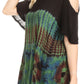 Sakkas Luz Womens Cold Shoulder Bohemian Ethnic Style Blouse Top Tie Dye Flare