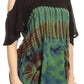 Sakkas Luz Womens Cold Shoulder Bohemian Ethnic Style Blouse Top Tie Dye Flare