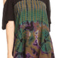 Sakkas Luz Womens Cold Shoulder Bohemian Ethnic Style Blouse Top Tie Dye Flare