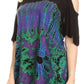 Sakkas Luz Womens Cold Shoulder Bohemian Ethnic Style Blouse Top Tie Dye Flare