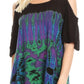 Sakkas Luz Womens Cold Shoulder Bohemian Ethnic Style Blouse Top Tie Dye Flare