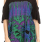 Sakkas Luz Womens Cold Shoulder Bohemian Ethnic Style Blouse Top Tie Dye Flare