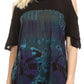 Sakkas Luz Womens Cold Shoulder Bohemian Ethnic Style Blouse Top Tie Dye Flare