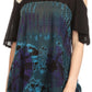 Sakkas Luz Womens Cold Shoulder Bohemian Ethnic Style Blouse Top Tie Dye Flare