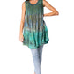 Sakkas Isabela Womens Everyday Summer Sleeveless Tank Top Tie-dye & Block Print