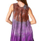 Sakkas Isabela Womens Everyday Summer Sleeveless Tank Top Tie-dye & Block Print