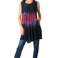Sakkas Isabela Womens Everyday Summer Sleeveless Tank Top Tie-dye & Block Print