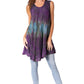 Sakkas Isabela Womens Everyday Summer Sleeveless Tank Top Tie-dye & Block Print