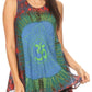 Sakkas Natalia Womens Summer Sleeveless Tie Dye Flare Tank Top Tunic Blouse