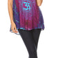 Sakkas Natalia Womens Summer Sleeveless Tie Dye Flare Tank Top Tunic Blouse