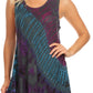 Sakkas Natalia Womens Summer Sleeveless Tie Dye Flare Tank Top Tunic Blouse