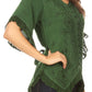 Sakkas Adela Womens 3/4 Sleeve V neck Lace and Embroidery Top Blouse with Ties