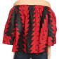 Sakkas Oni Women's Off the Shoulder African Ankara Wax Print Blouse Top Oversize