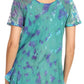 Sakkas Allegra Women's Short Sleeve Loose Fit Casual Tie Dye Blouse Tunic Shirt