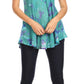 Sakkas Allegra Women's Short Sleeve Loose Fit Casual Tie Dye Blouse Tunic Shirt
