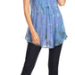 Sakkas Allegra Women's Short Sleeve Loose Fit Casual Tie Dye Blouse Tunic Shirt