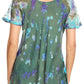 Sakkas Allegra Women's Short Sleeve Loose Fit Casual Tie Dye Blouse Tunic Shirt