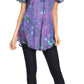 Sakkas Allegra Women's Short Sleeve Loose Fit Casual Tie Dye Blouse Tunic Shirt