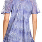 Sakkas Allegra Women's Short Sleeve Loose Fit Casual Tie Dye Blouse Tunic Shirt