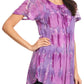 Sakkas Allegra Women's Short Sleeve Loose Fit Casual Tie Dye Blouse Tunic Shirt