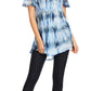 Sakkas Allegra Women's Short Sleeve Loose Fit Casual Tie Dye Blouse Tunic Shirt