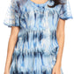 Sakkas Allegra Women's Short Sleeve Loose Fit Casual Tie Dye Blouse Tunic Shirt