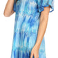 Sakkas Allegra Women's Short Sleeve Loose Fit Casual Tie Dye Blouse Tunic Shirt