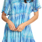 Sakkas Allegra Women's Short Sleeve Loose Fit Casual Tie Dye Blouse Tunic Shirt