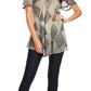 Sakkas Allegra Women's Short Sleeve Loose Fit Casual Tie Dye Blouse Tunic Shirt