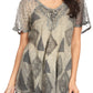 Sakkas Allegra Women's Short Sleeve Loose Fit Casual Tie Dye Blouse Tunic Shirt