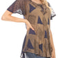 Sakkas Allegra Women's Short Sleeve Loose Fit Casual Tie Dye Blouse Tunic Shirt