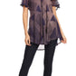 Sakkas Allegra Women's Short Sleeve Loose Fit Casual Tie Dye Blouse Tunic Shirt
