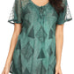 Sakkas Allegra Women's Short Sleeve Loose Fit Casual Tie Dye Blouse Tunic Shirt