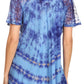 Sakkas Allegra Women's Short Sleeve Loose Fit Casual Tie Dye Blouse Tunic Shirt