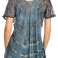 Sakkas Allegra Women's Short Sleeve Loose Fit Casual Tie Dye Blouse Tunic Shirt
