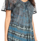 Sakkas Allegra Women's Short Sleeve Loose Fit Casual Tie Dye Blouse Tunic Shirt