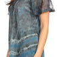 Sakkas Allegra Women's Short Sleeve Loose Fit Casual Tie Dye Blouse Tunic Shirt