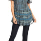 Sakkas Allegra Women's Short Sleeve Loose Fit Casual Tie Dye Blouse Tunic Shirt