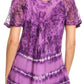 Sakkas Allegra Women's Short Sleeve Loose Fit Casual Tie Dye Blouse Tunic Shirt