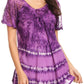 Sakkas Allegra Women's Short Sleeve Loose Fit Casual Tie Dye Blouse Tunic Shirt