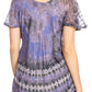 Sakkas Allegra Women's Short Sleeve Loose Fit Casual Tie Dye Blouse Tunic Shirt