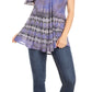 Sakkas Allegra Women's Short Sleeve Loose Fit Casual Tie Dye Blouse Tunic Shirt