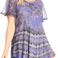 Sakkas Allegra Women's Short Sleeve Loose Fit Casual Tie Dye Blouse Tunic Shirt
