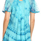 Sakkas Allegra Women's Short Sleeve Loose Fit Casual Tie Dye Blouse Tunic Shirt