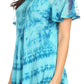 Sakkas Allegra Women's Short Sleeve Loose Fit Casual Tie Dye Blouse Tunic Shirt