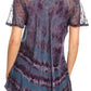 Sakkas Allegra Women's Short Sleeve Loose Fit Casual Tie Dye Blouse Tunic Shirt