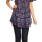Sakkas Allegra Women's Short Sleeve Loose Fit Casual Tie Dye Blouse Tunic Shirt