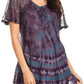 Sakkas Allegra Women's Short Sleeve Loose Fit Casual Tie Dye Blouse Tunic Shirt