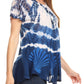 Sakkas Allegra Women's Short Sleeve Loose Fit Casual Tie Dye Blouse Tunic Shirt